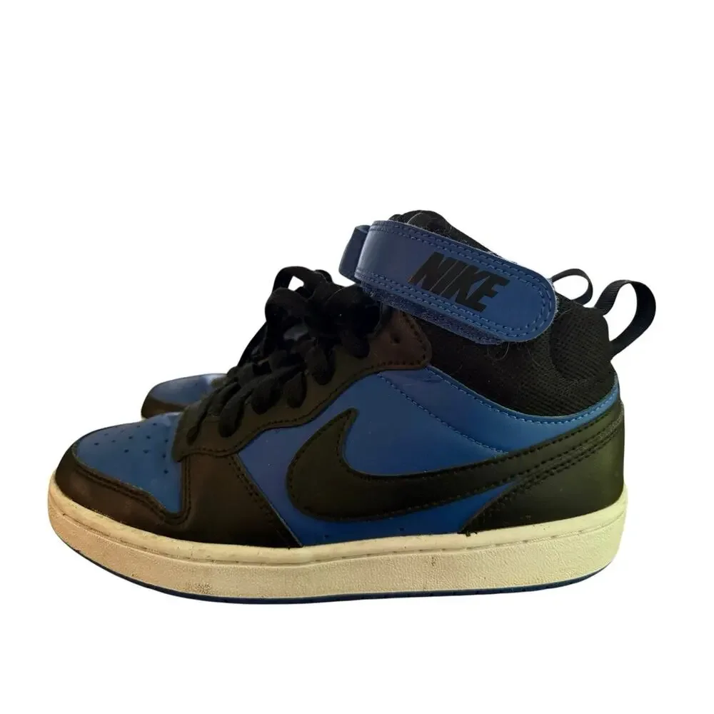 Nike Court Borough Mid 2 Shoes Youth Size 5Y Black Blue High Top CD7782-404 Kids